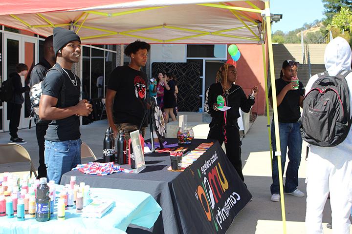 Students at the Umoja booth